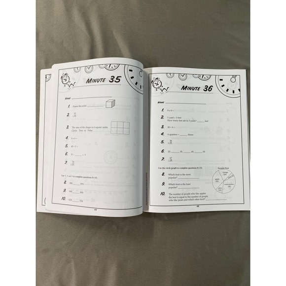 Third Grade Math Minutes & Beginning Multiplication Division Workbook Homeschool - Picture 3 of 4